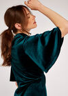 Fit And Flare Velvet Mini Dress, Green, large