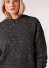 Plaited Knit Mock Neck Jumper, Grey, large