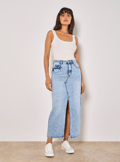 Amara Denim Maxi Skirt