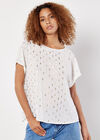 Foil Speckle Modern Top, White, large