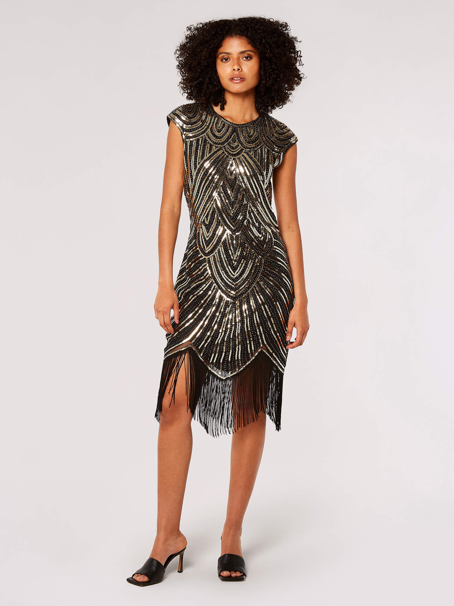 Gold art deco dress top
