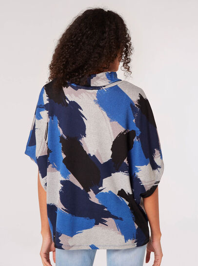 Paint Stroke Cowl Neck Top