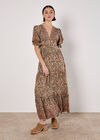 Sarasa Floral Maxi Dress, Khaki, large