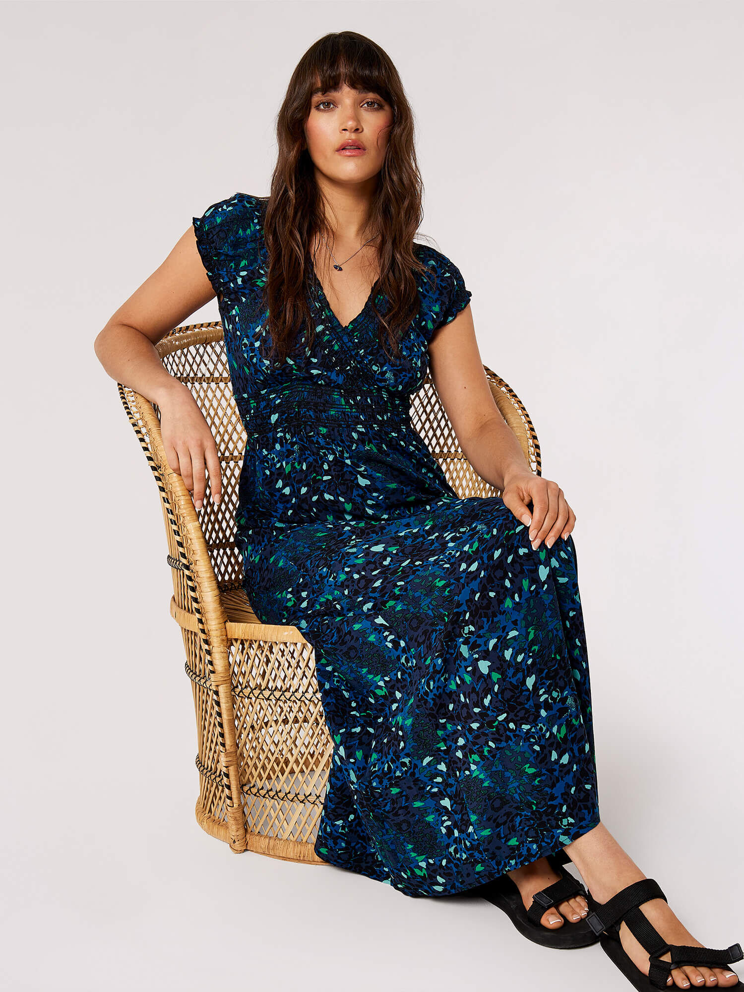 Blue cheetah dress top