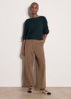 Cable Stripe Batwing Aran Jumper, Pine Green, large