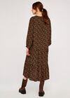 Ditsy Midi Dress, Black, large