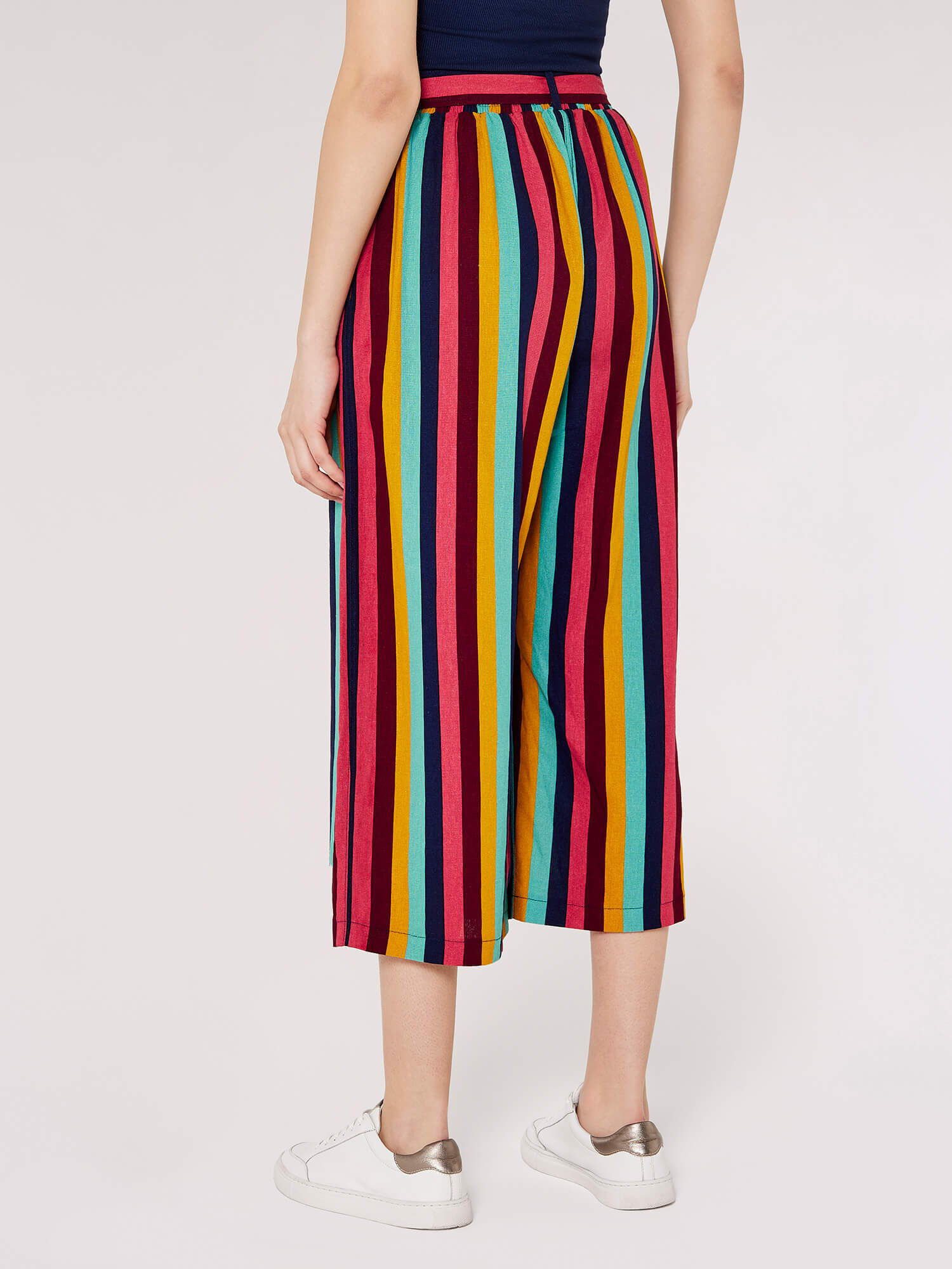 Vertical Stripe Culottes Apricot Clothing