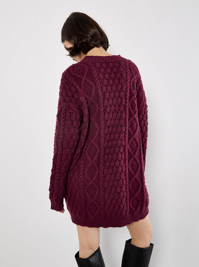Cable Knit Oversized Jumper Mini Dress