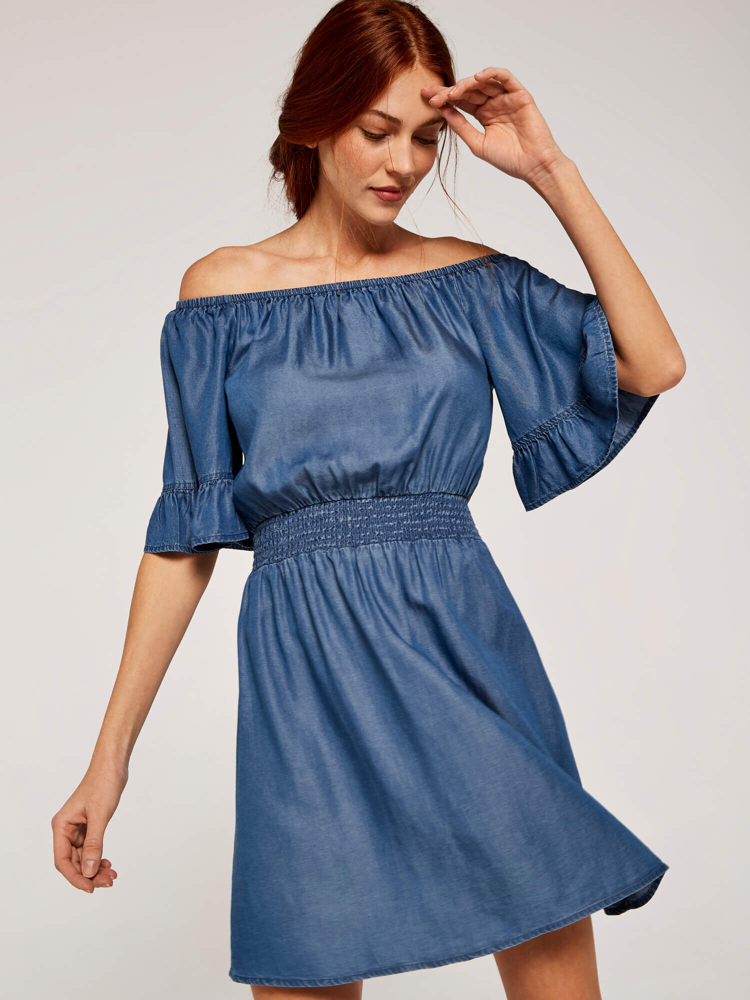 Bardot dress with belt sales