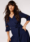 Self Check Crochet Midi Dress, Navy, large
