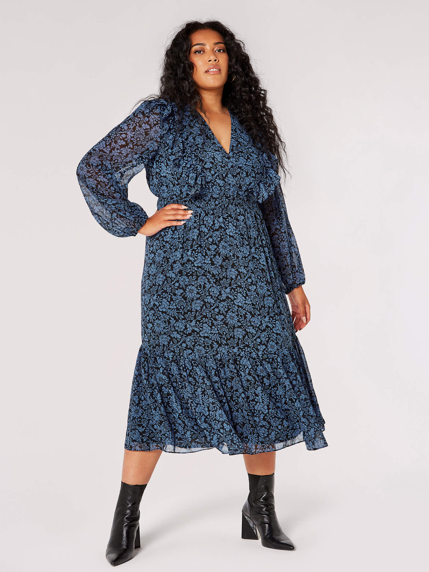 Blue midi cheap dress plus size