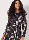 Spot Print Chiffon Midaxi Dress, Black, large