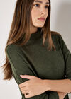 Ribbed Knit Mini Dress, Green, large