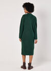 Waffle Knit Midi Dress, Green, large