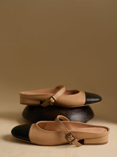 Leather Slip On Mary Jane Shoes