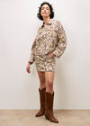 Ikat Denim Mini Skirt, Rust, large