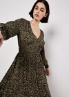 Leopard Hanky Hem Mini Dress, Khaki, large
