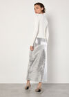 Sequin Bias Cut Midaxi Skirt, Light Grey / Silver, large