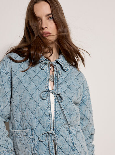 Cotton Denim Quilted Jacket