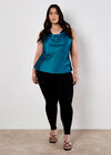 Curve Satin Cowl Neck Top, Blue, large