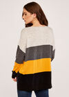 Colour Block Oversized Jumper, Mustard, large