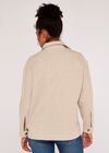 Check Wool Shacket, Stone, large