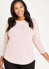 Marl Round Hem Top+, Pink, large