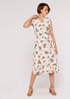 Floral Ditsy Midi Dress, Cream, large