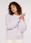 Waffle Chunky Jumper, Lilac, large