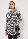 Asymmetric Stripe Jersey Top, Grey, large