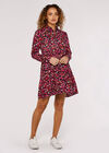 Ditsy Shirt Mini  Dress, Black, large