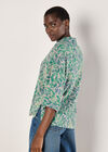 Batik Leaf Jersey Knit Top, Green, large