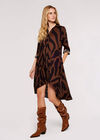 Zebra Oversized Dress, Brown, large