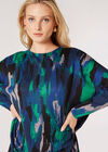 Paint Splash Knitted Top, Blue, large