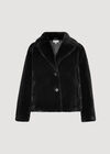 Curve Faux Fur Short Jacket, Black, large