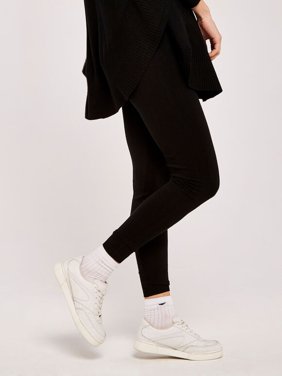 Cosy Knitted Legging, Black, large