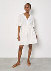 Daisy Lace Front Mini Dress, White, large