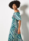Boho Folk Print Maxi Dress, Blue, large