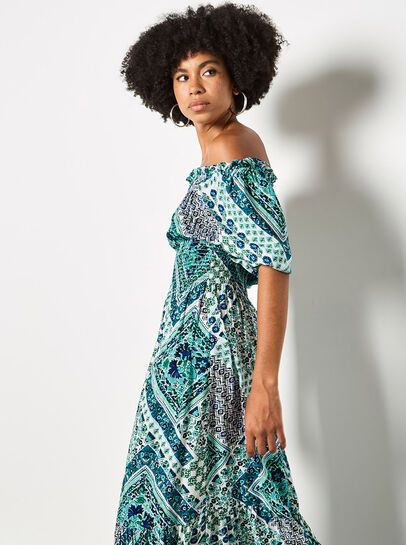 Boho Folk Print Maxi Dress
