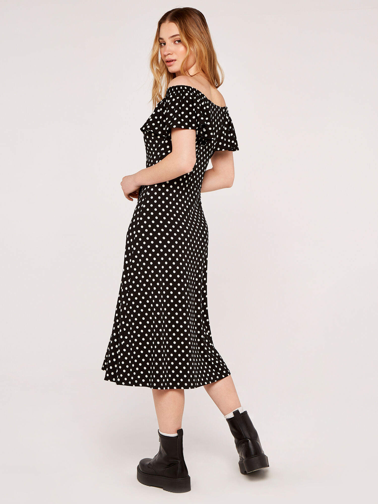 Bardot spotty dress outlet