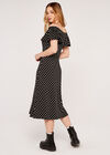 Spot Bardot Midi Dress, Black, large