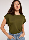Curved Hem Tee, Green, large