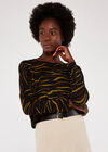 Abstract Zebra Oversize Top, Mustard, large