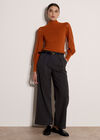 Plait Mesh Sleeve Jumper, Rust, large