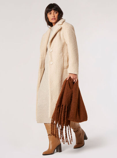 Longline Borg Teddy Coat