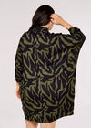 Curve Cocoon Mini Dress, Khaki, large