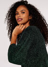 Metallic Swirl Batwing Top, Green, large