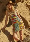 Patchwork Crochet Shift Dress, Stone, large