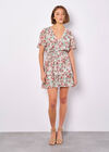 Watercolour Floral Chiffon Mini Dress, Mint, large
