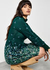 Floral Print Soft Knit Skater Mini Dress, Green, large